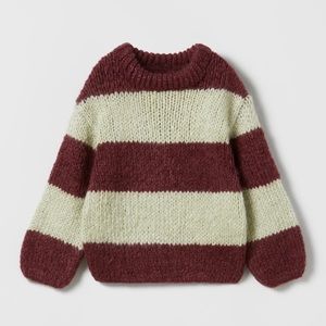ZARA kids STRIPED KNIT SWEATER